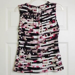 Calvin Klein geometric print sleeveless tank blous